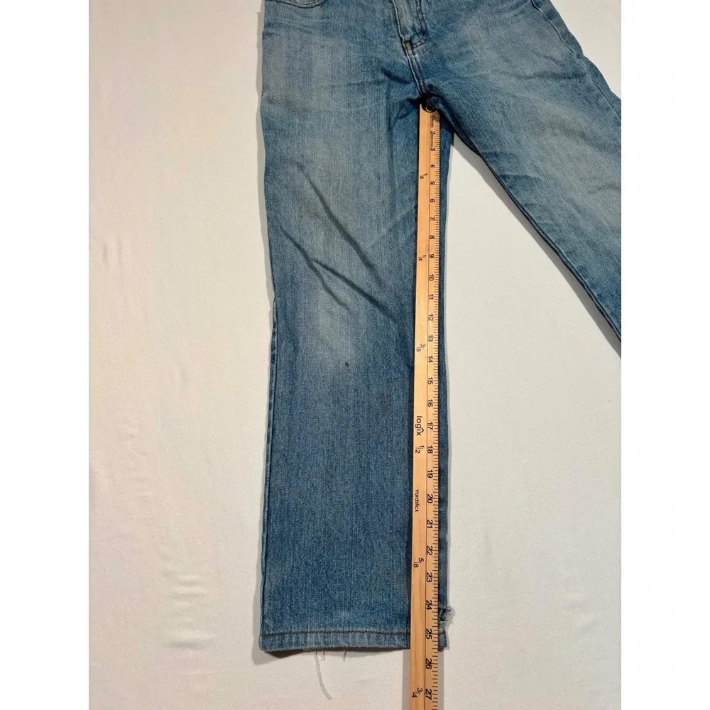 Golden Denim Straight Leg Jeans Medium Wash Distressed Size 28 Vintage Style